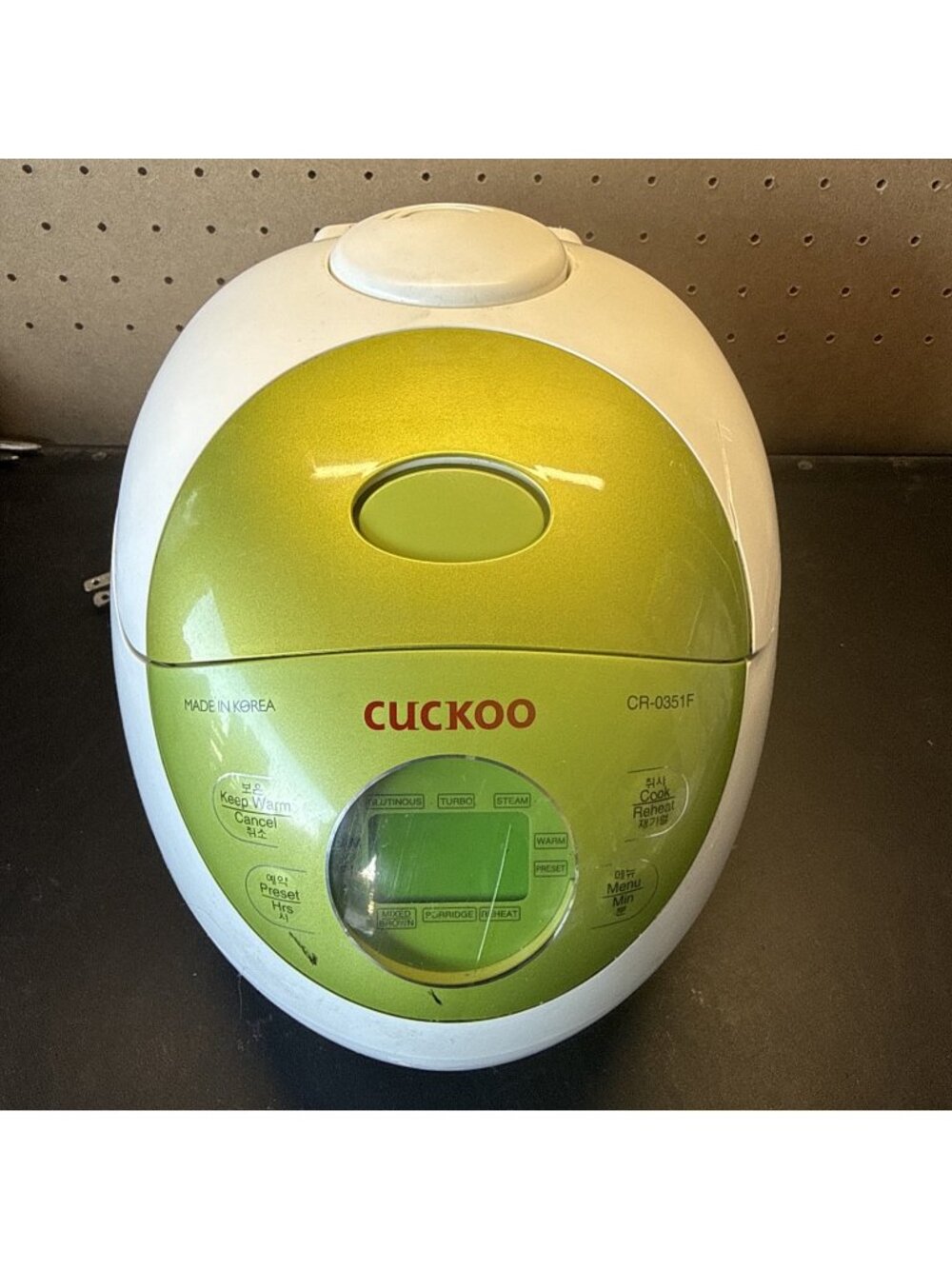 Cuckoo CR-0351F Electric Heating Rice Cooker Green WORKS Hot Pot Meal Korea